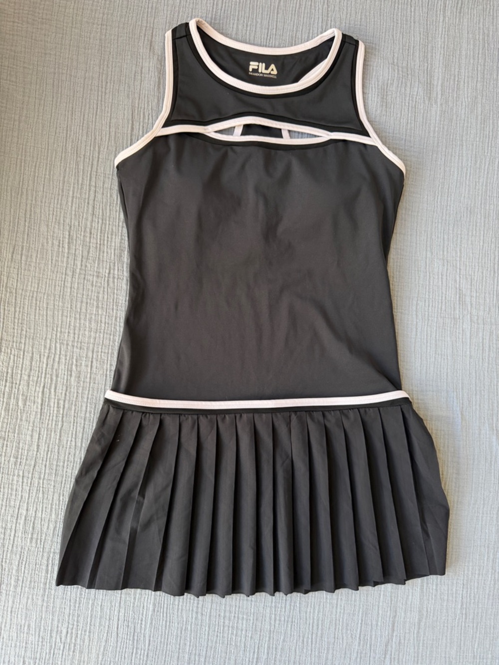 Fila Brandon Maxwell Black and White Tennis Dress with Shorts